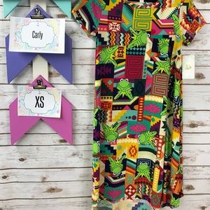 NWT LULAROE DISNEY CARLY SIZE XS Kermit the Frog